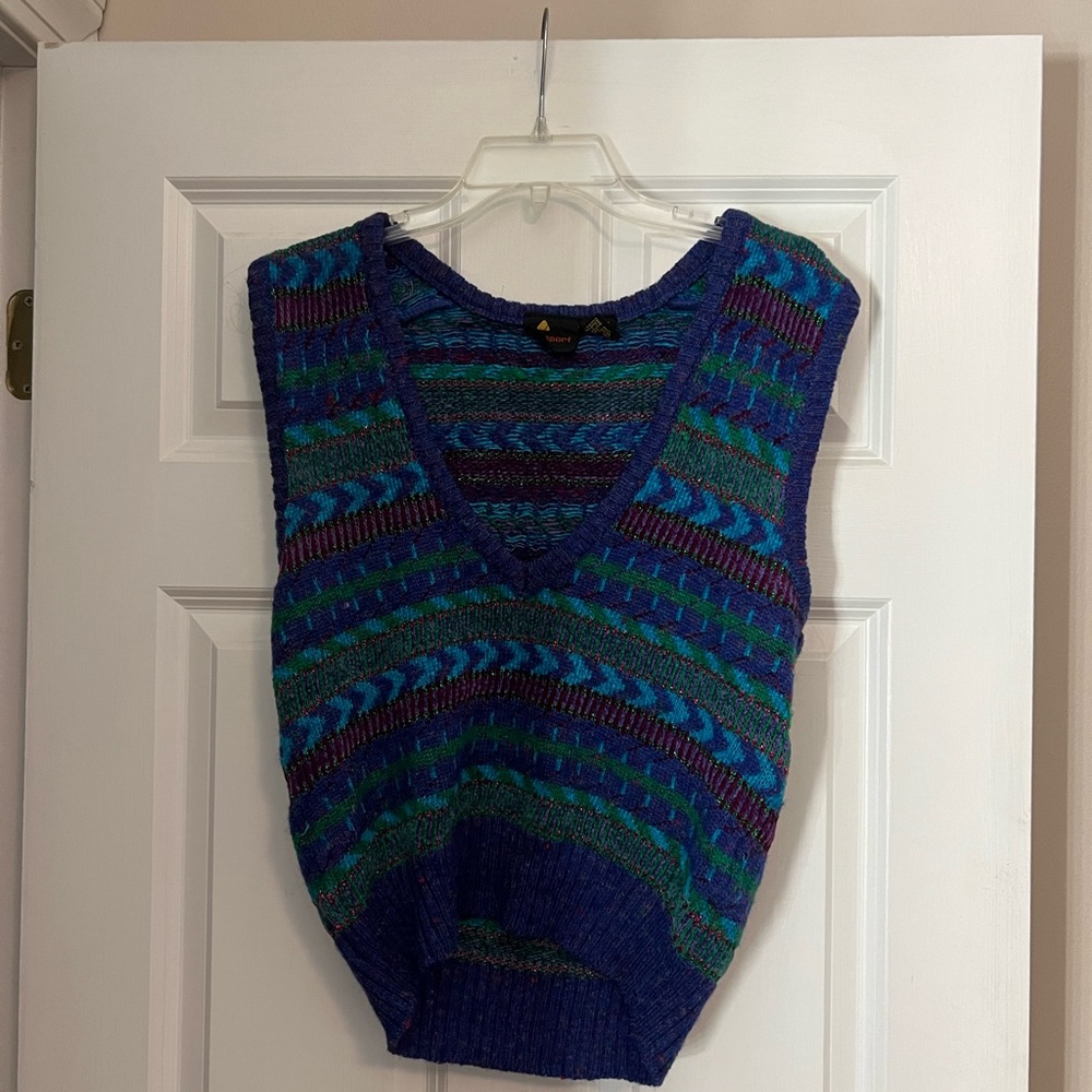 LizSport Vintage Knit Sweater Vest